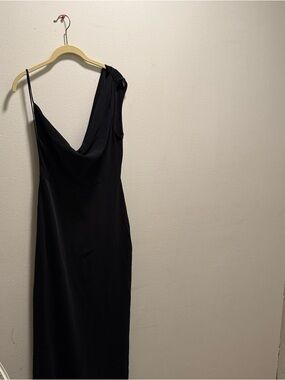 Amanda Uprichard One Shoulder Black Dress